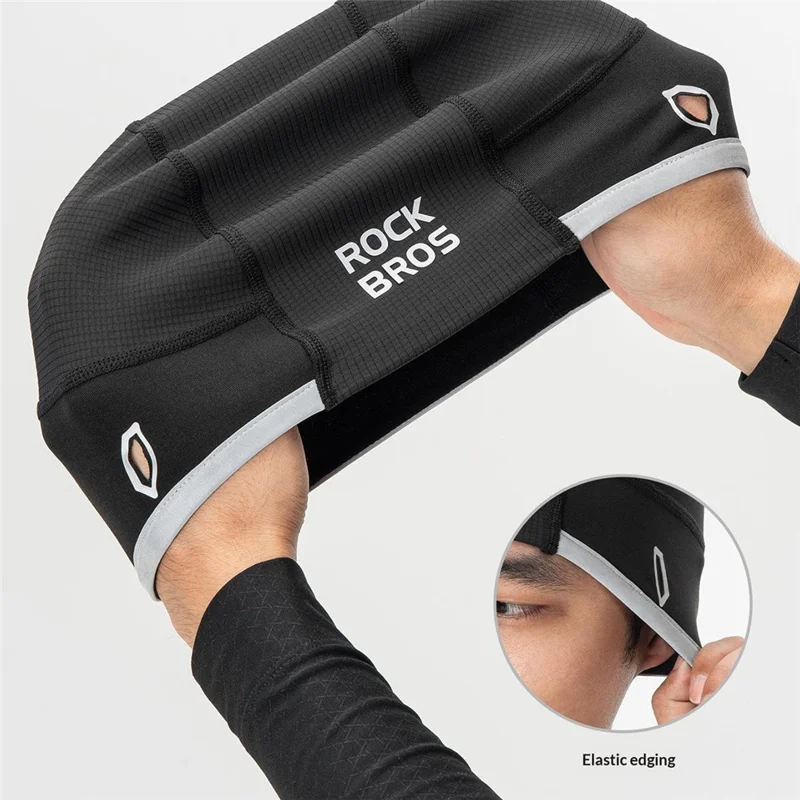 ROCKBROS 18250007 M016 18250007001 Cykelhat til udendørs brug, varm fleece hoveddækning med forlængede øreflap til vinterkørsel