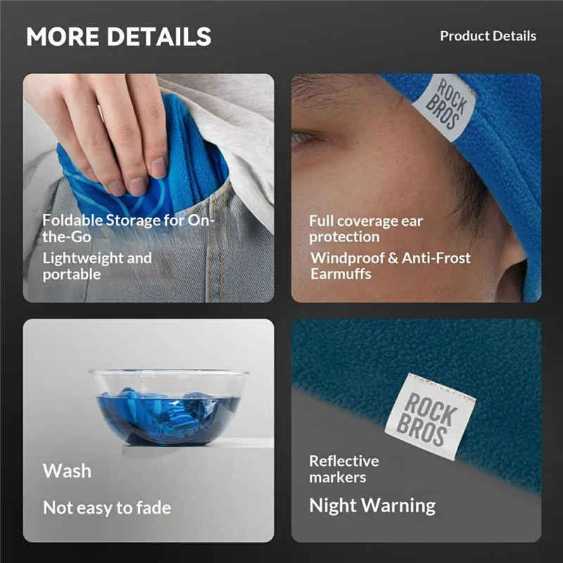 ROCKBROS YDM001 قبعة دراجات دافئة مقاومة للرياح غطاء رأس من الصوف مريح للارتداء تحت الخوذة للأنشطة الخارجية - برتقالي أخضر