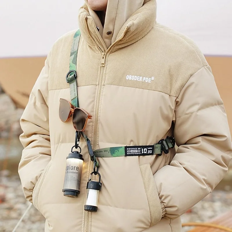 ISE MOUNT Outdoor Multi-Functional Lanyard Length Adjustable Crossbody Backpack Strap for Hanging Items - Night Camo