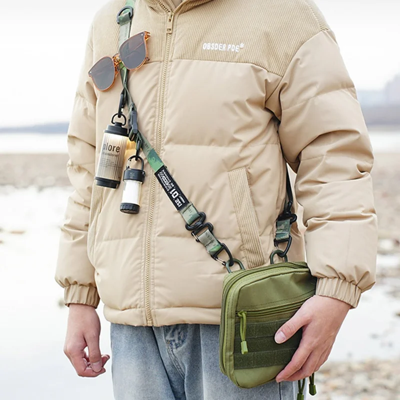 ISE MOUNT Outdoor Multi-Functional Lanyard Length Adjustable Crossbody Backpack Strap for Hanging Items - Night Camo