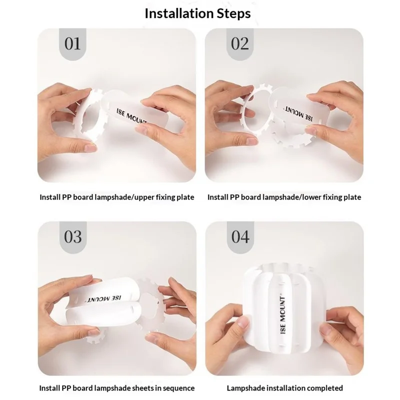 ISE MOUNT Outdoor Chiba PP Board Lampshade Waterproof Moisture-Proof Lamp Shade for Camping - Winter Melon Style  /  White