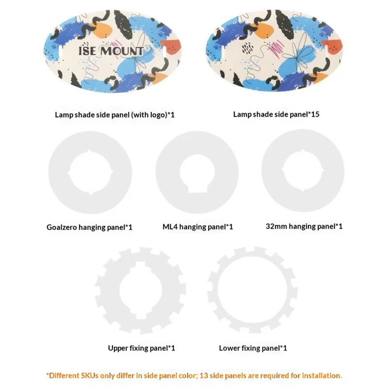 ISE MOUNT Outdoor Chiba PP Board Lampshade Waterproof Moisture-Proof Lamp Shade for Camping - Winter Melon Style  /  White