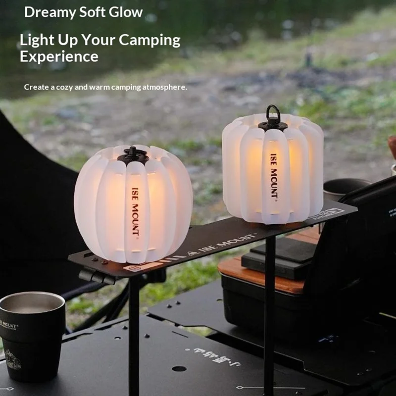 ISE MOUNT Outdoor Chiba PP Board Lampshade Waterproof Moisture-Proof Lamp Shade for Camping - Winter Melon Style  /  White