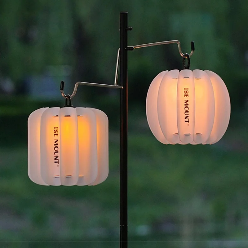 ISE MOUNT Outdoor Chiba PP Board Lampshade Waterproof Moisture-Proof Lamp Shade for Camping - Winter Melon Style  /  White