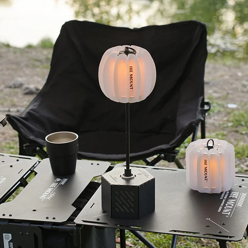 ISE MOUNT Outdoor Chiba PP Board Lampshade Waterproof Moisture-Proof Lamp Shade for Camping - Winter Melon Style  /  White