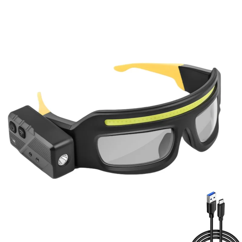 SY5865 Luz para gafas multifunción XTE, linterna portátil con sensor de movimiento - Amarillo