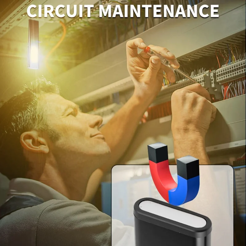 Linterna de Trabajo LED COB Portátil X615 con Imán Trasero/Clip para Exterior - Negro