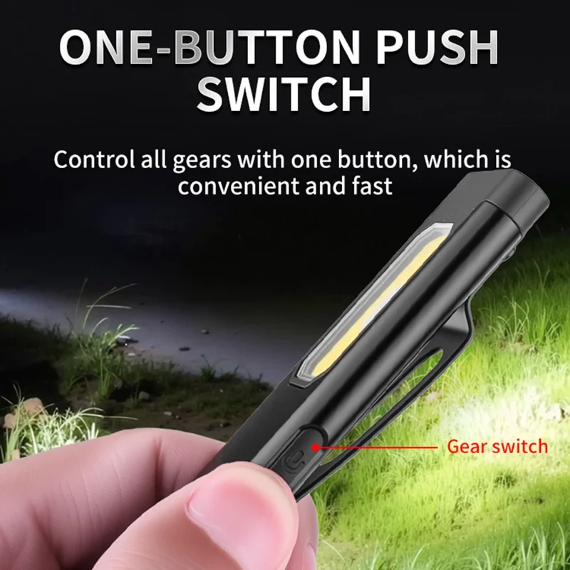 Linterna de Trabajo LED COB Portátil X615 con Imán Trasero/Clip para Exterior - Negro