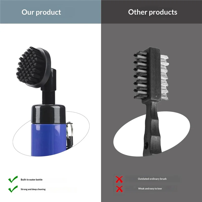 Golf Club Cleaning Brush 150ml Spray Bottle with Brush Groove Cleaner Tool - Blue