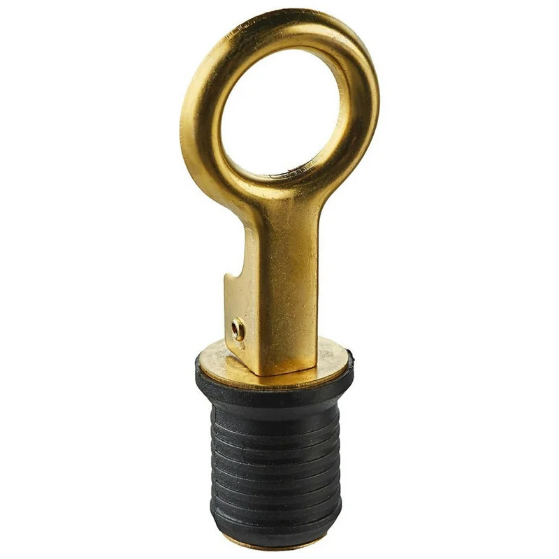 1 inch (25mm) Brass Ring Pull Drain Plug Waterproof Marine Deck Drainage Plug