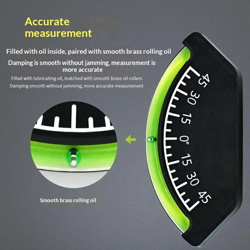 JDY-1 0-45° Zelf-aanvoelend hellingsniveau Precisie-auto hellingsmeter Lichtgewicht inclinometer voor navigatie, buiten, off-road, maritiem