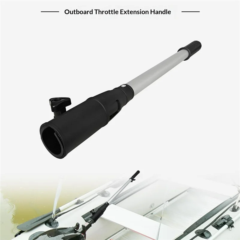 KOETSU 119.4cm Outboard Motor Extension Rod Adjustable Extended Handle Control Pole for 3.7-4.5cm Caliber - Silver
