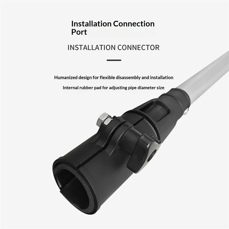 KOETSU 119.4cm Outboard Motor Extension Rod Adjustable Extended Handle Control Pole for 3.7-4.5cm Caliber - Silver