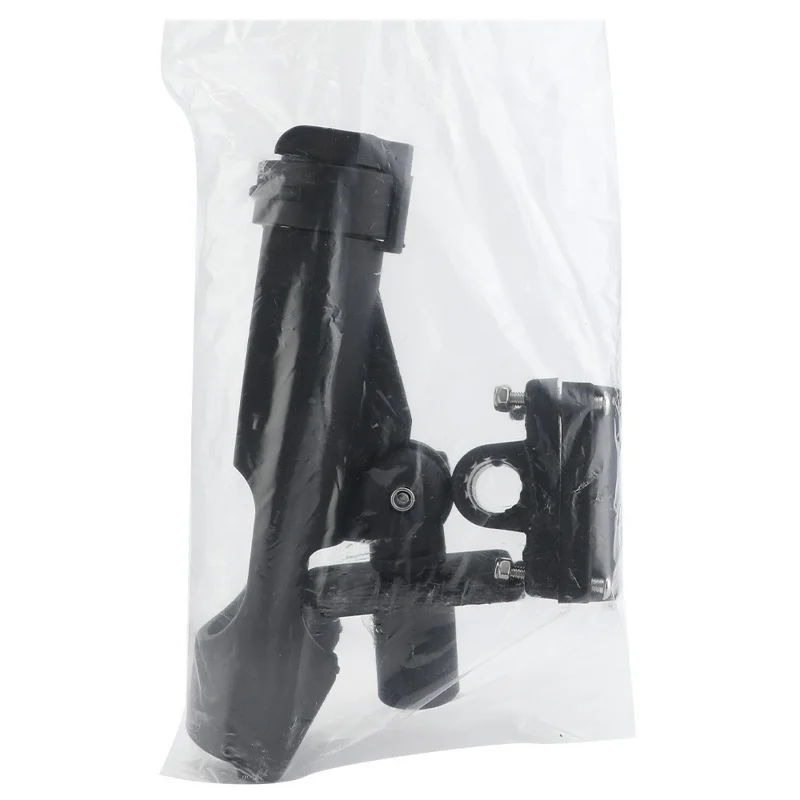 Portacanna da pesca regolabile con rotazione a 360° e anello di bloccaggio frontale in ABS per pesca in battello - Nero