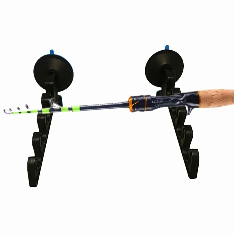 Portacanne da pesca in ABS con 4 fori e ventosa, organizzatore antitorsione per canne da pesca per auto