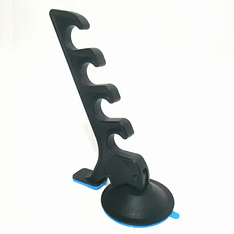 Portacanne da pesca in ABS con 4 fori e ventosa, organizzatore antitorsione per canne da pesca per auto