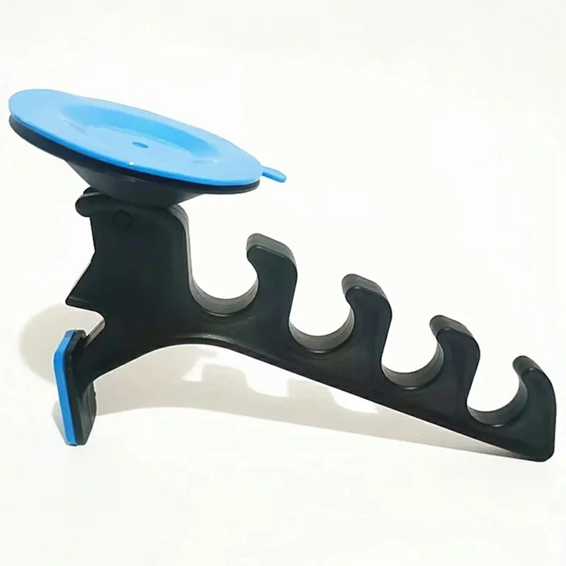 Portacanne da pesca in ABS con 4 fori e ventosa, organizzatore antitorsione per canne da pesca per auto