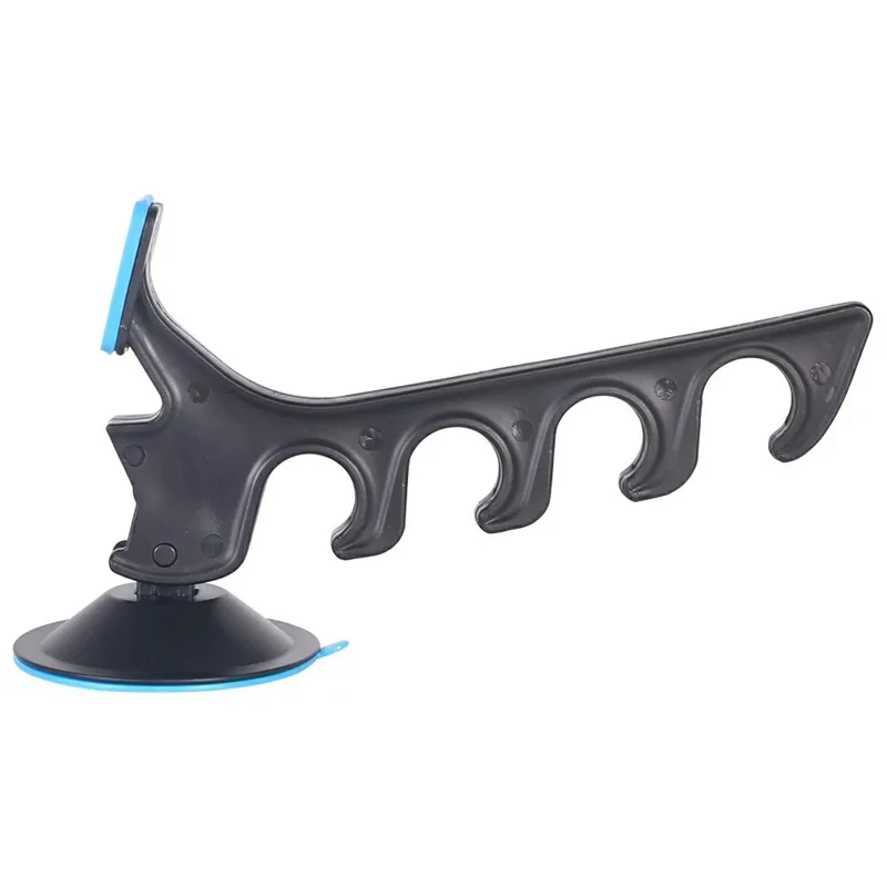 Portacanne da pesca in ABS con 4 fori e ventosa, organizzatore antitorsione per canne da pesca per auto