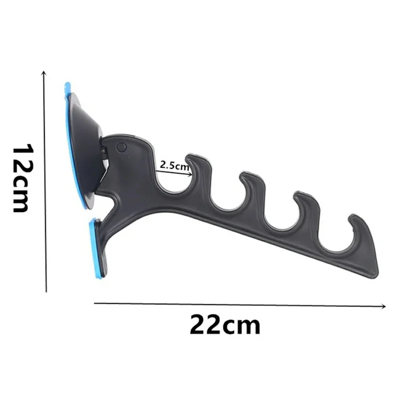 Portacanne da pesca in ABS con 4 fori e ventosa, organizzatore antitorsione per canne da pesca per auto