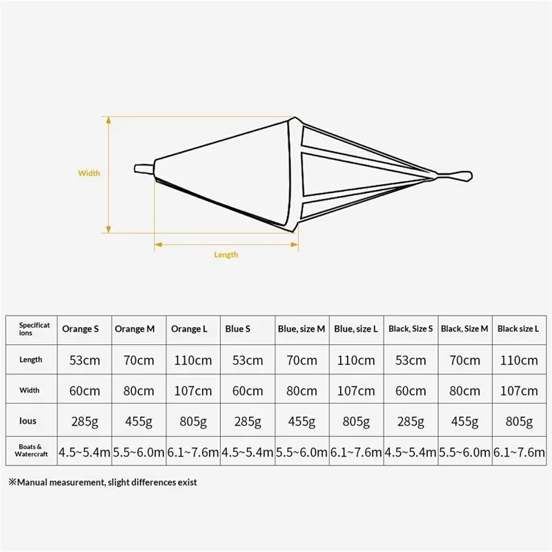 Ancla marina KOETSU tamaño S de 24 pulgadas de PVC, ancla de alta resistencia para moto acuática, embarcación a motor, velero, bote hinchable (sin cuerda ni flotador) - Naranja