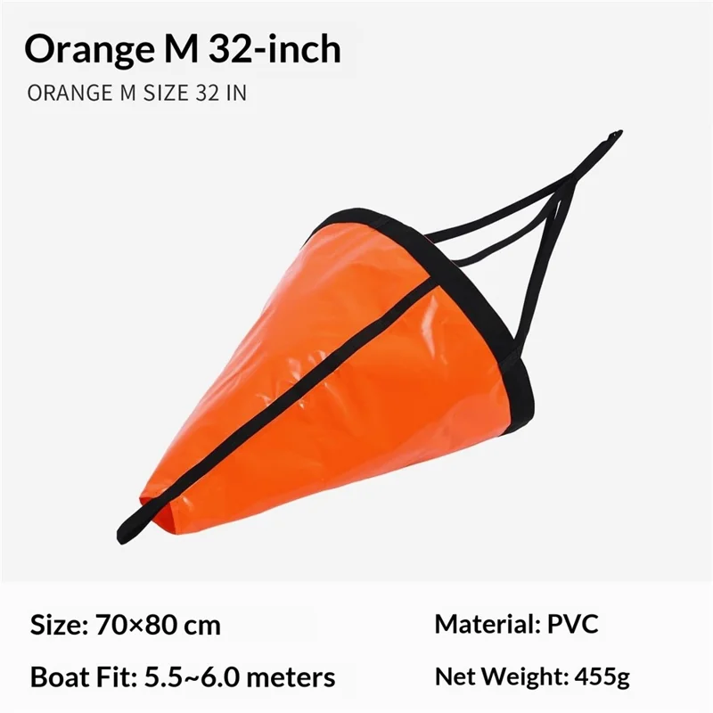 32 tum marin båt fallskärmshamn fiskebåt PVC uppblåsbar drivhamn för snabbåt / yacht, M-storlek - Orange