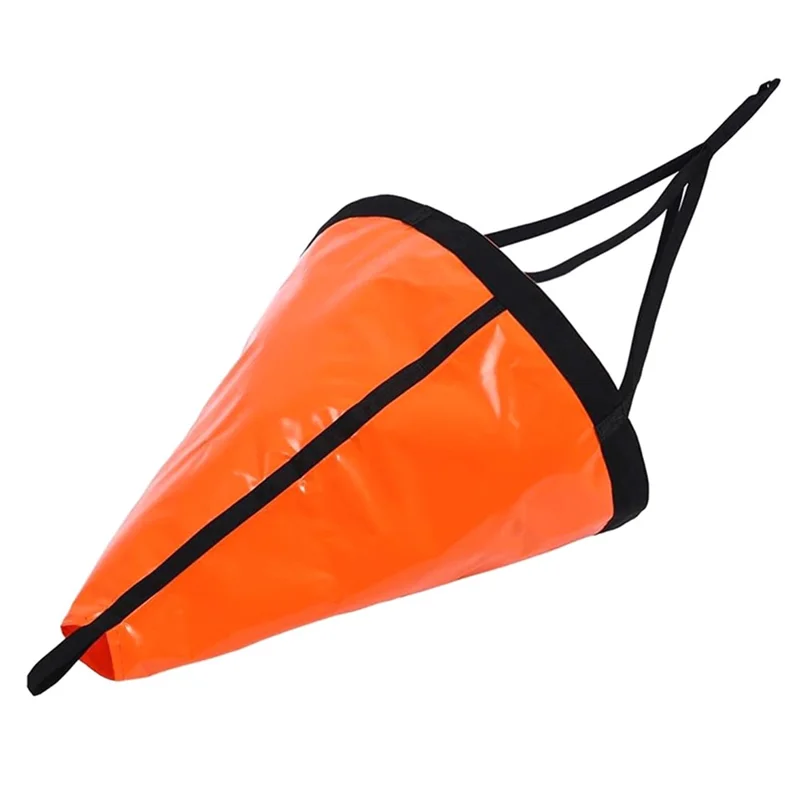 Ancla marina de 42 pulgadas para barco, ancla de paracaídas inflable de PVC para pesca, ancla de deriva para lancha rápida / yate, tamaño L - naranja