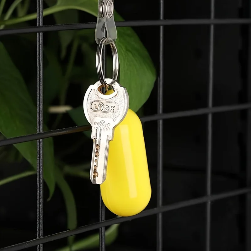 4 قطع من مجموعة سلاسل المفاتيح البيضاوية المجوفة العائمة للشاطئ، مجموعة حلقات مفاتيح عائمة للإبحار / السباحة / الأنشطة المائية الخارجية - أصفر