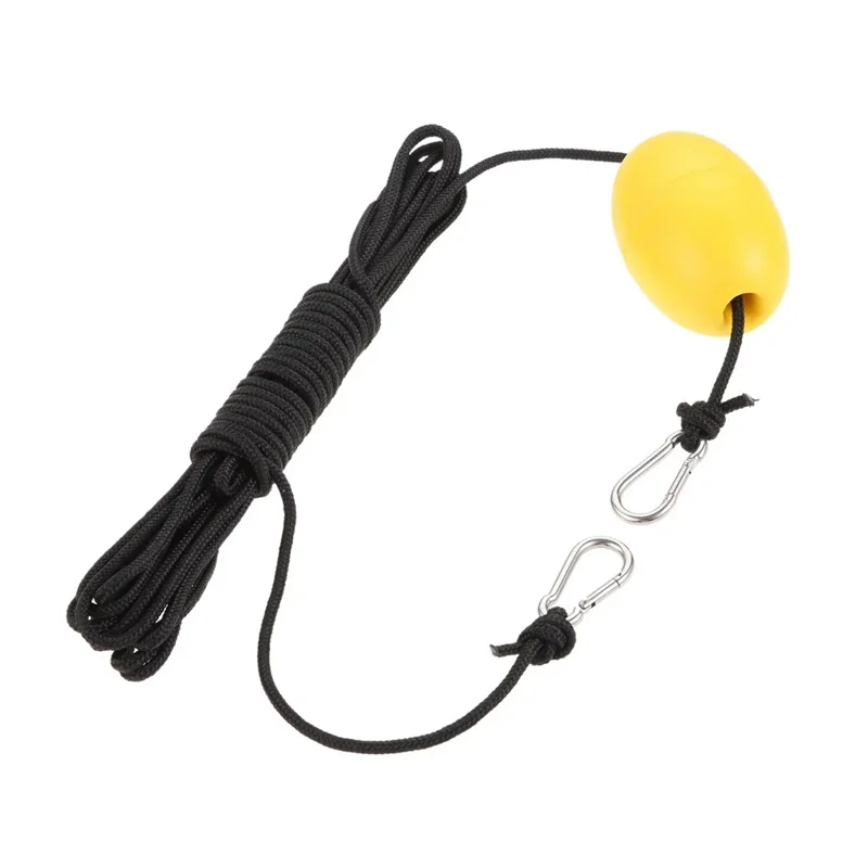 Ancla marina KOETSU con bola flotante amarilla, cuerda de anclaje de 9 m y mosquetón, ancla de deriva para barco
