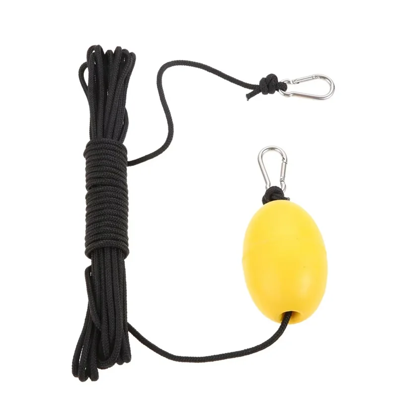 Ancla marina KOETSU con bola flotante amarilla, cuerda de anclaje de 9 m y mosquetón, ancla de deriva para barco