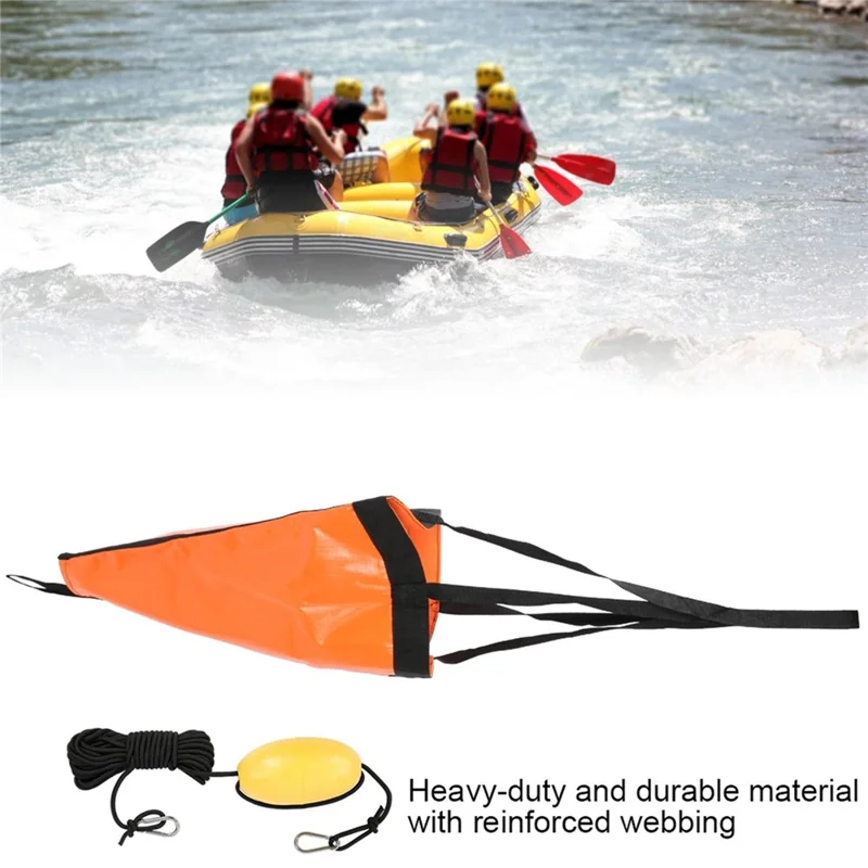 Ancla marina KOETSU con bola flotante amarilla, cuerda de anclaje de 9 m y mosquetón, ancla de deriva para barco