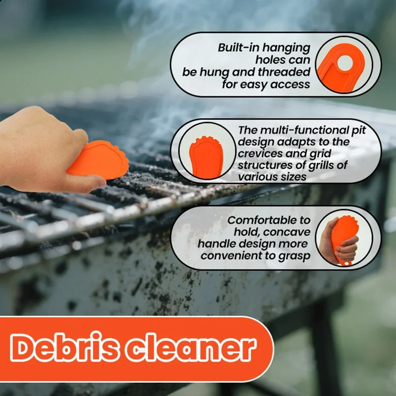 Raspador de Grelha Portátil para Exterior, Ferramenta de Limpeza para Churrasco, Raspador de Panelas PC