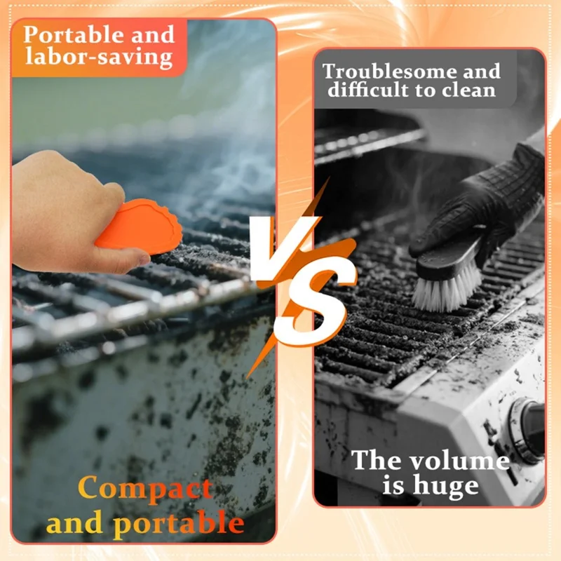 Raspador de Grelha Portátil para Exterior, Ferramenta de Limpeza para Churrasco, Raspador de Panelas PC