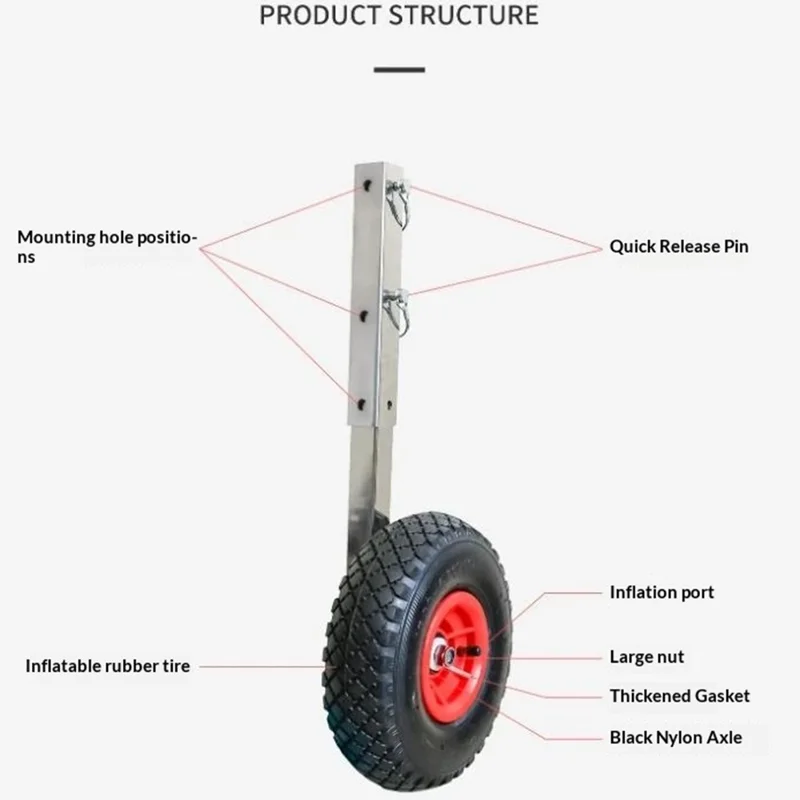 Universal Stainless Steel Boat Tug Wheels Removable Portable Cart Bracket for Surf Paddleboards
