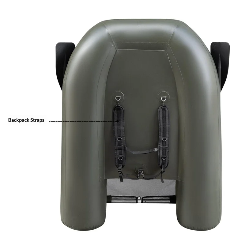 Bateau gonflable en PVC, embarcation de pêche légère avec 2+1 chambres à air - Noir