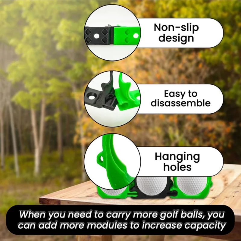 H1172 3Pcs Connectable Golf Ball Clip Lightweight Desktop Golf Ball Holder Rack