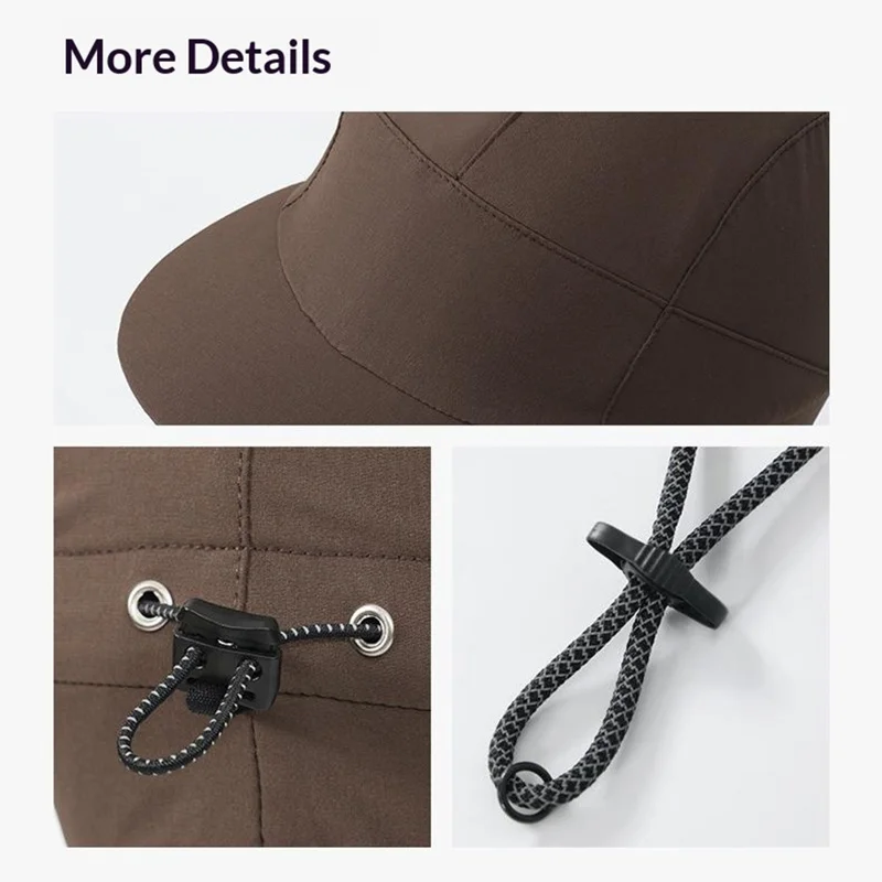 DMZ127 Autumn Winter Windproof Ear Protection Hat Outdoor Hiking Fleece Lined Warm Cap with Extended Ear Flaps - Black