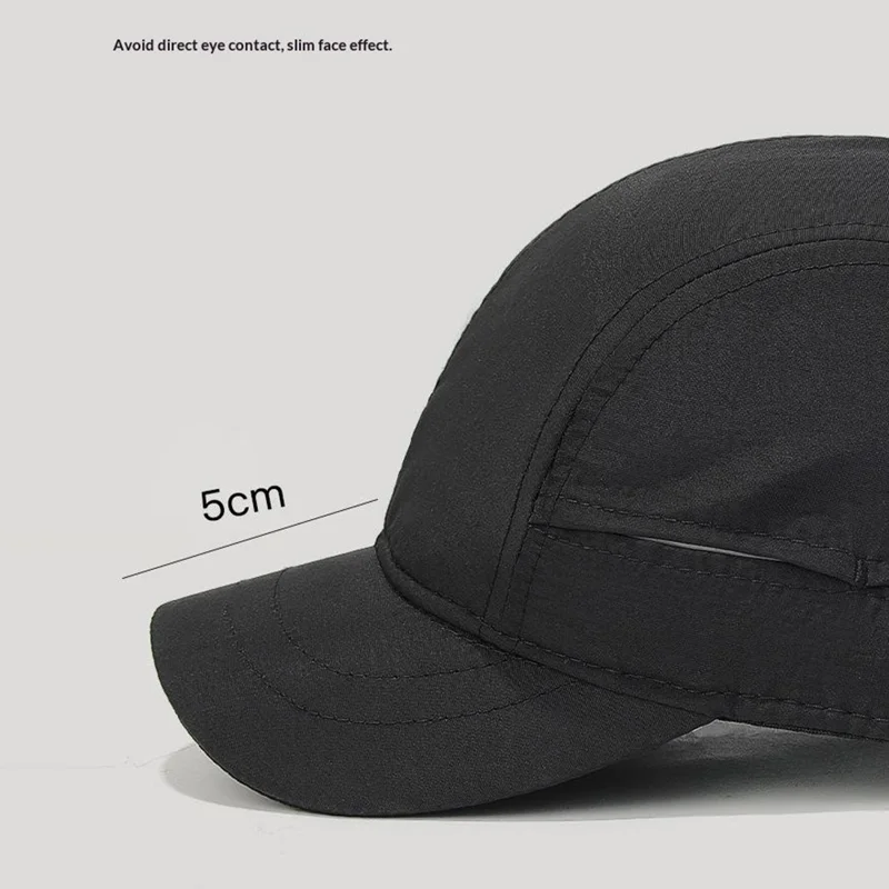 Lente Zomer Baseballpet Korte Klep Quick-Dry Waterafstotend Outdoor Sport Visor Pet - Zwart