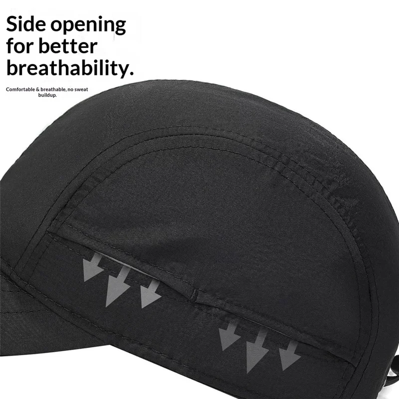 Lente Zomer Baseballpet Korte Klep Quick-Dry Waterafstotend Outdoor Sport Visor Pet - Zwart