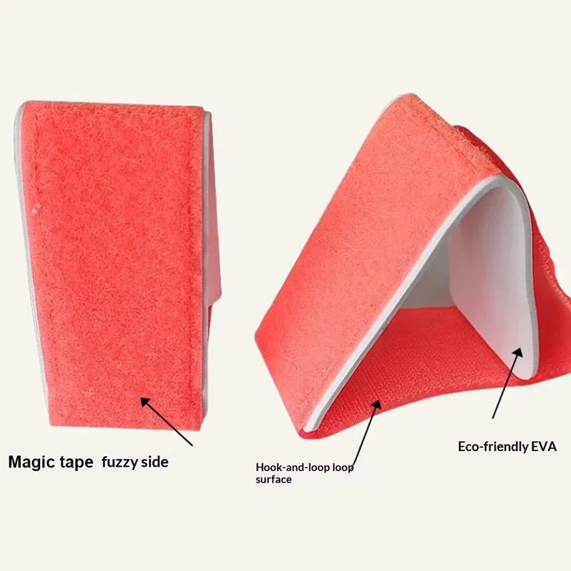 Cinghie di Fissaggio per Sci 2 Pezzi, Fermagli per Immagazzinaggio Accessori per Sci, Cinghie di Sicurezza in EVA e Fibbia in Nylon Autoaggrappante - Rosso