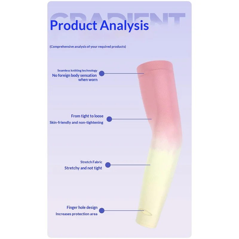 1 Par de Mangas de Proteção Solar Respiráveis Mangas de Seda Gelada para Cotovelo para Exterior Ciclismo Corrida - Preto Cinza Degradê