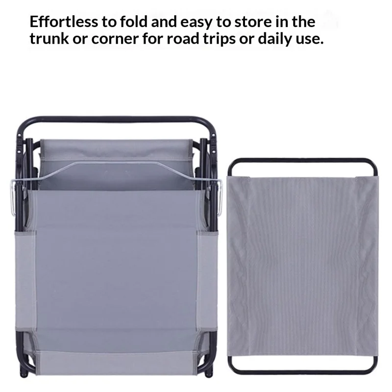 Cama de Campanha Exterior Leve Cama Dobrável com Toldo de Sombra 175-190 x 58 x 30-68 cm