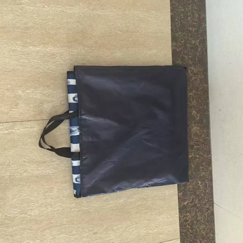 Регулируемое складное кресло-шезлонг с сумкой для хранения, коврик для кемпинга и пляжа, 99 + 55 x 45 x 50 см — синий/белый граффити