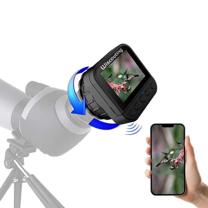EP03 64MP WiFi Digital Microscope Eyepiece 4K Video 16X Zoom 2.8 Inch HD Screen Telescope Camera