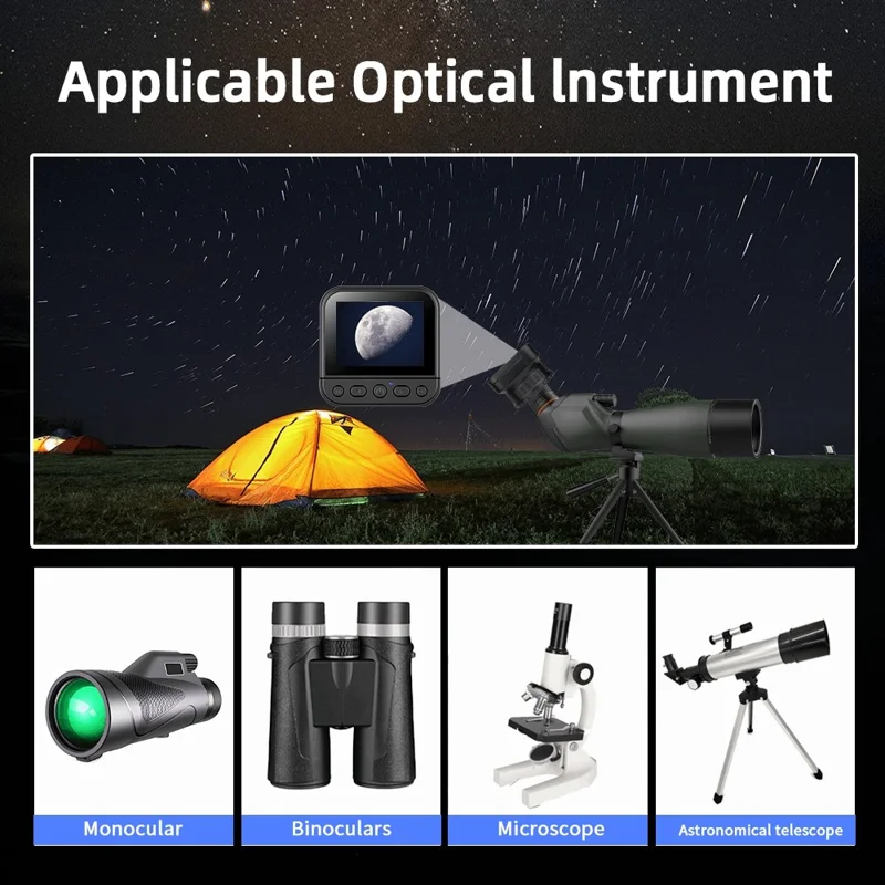EP03 64MP WiFi Digital Microscope Eyepiece 4K Video 16X Zoom 2.8 Inch HD Screen Telescope Camera