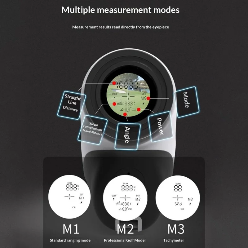SH268 5-1200 Yards Portable Golf Range Finder 7X Magnification Laser Distance Measuring Telescope (without Memory) - Black+White
