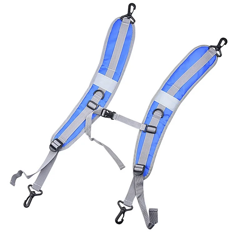 LUCKSTONE 1 Pair Adjustable Backpack Straps Replacement Shoulder Strap with D-ring - Blue