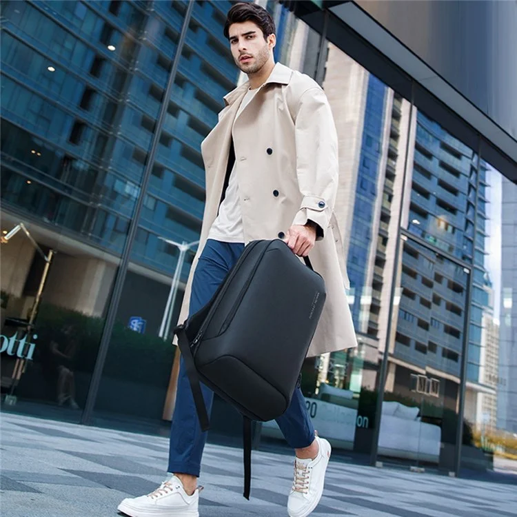 Mark Ryden MR9008 15.6 '' Bagure De Sac À Dos D'ordinateur Portable Sac De Voyage Business Rucksack Business Avec 2 Ports De Charge À L'extérieur - Le Noir