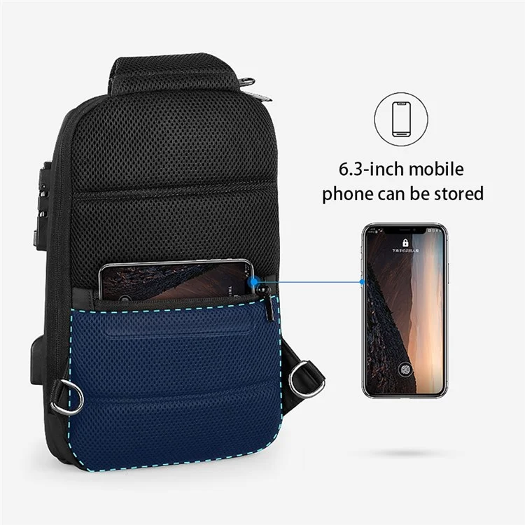 MARK RYDEN MR7039 TSA Password Lock Anti-Theft Men Chest Bag Single Shoulder Bag with Charging Interface