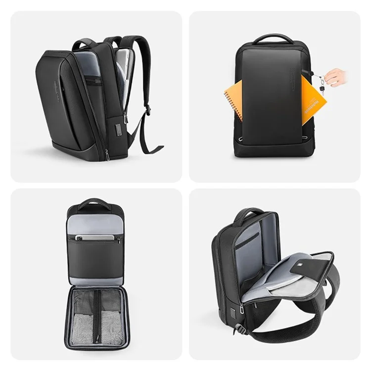 MARK RYDEN MR1927 Stylish Men Leather + Oxford Cloth Backpack Anti-splash Laptop Bag Casual Daypack