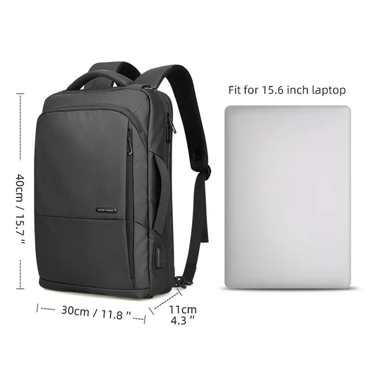 MARK RYDEN MR9533 Large Backpack Water Repellent Convertible Business Briefcase Messenger Bag Travel Rucksack with External USB Charging Port